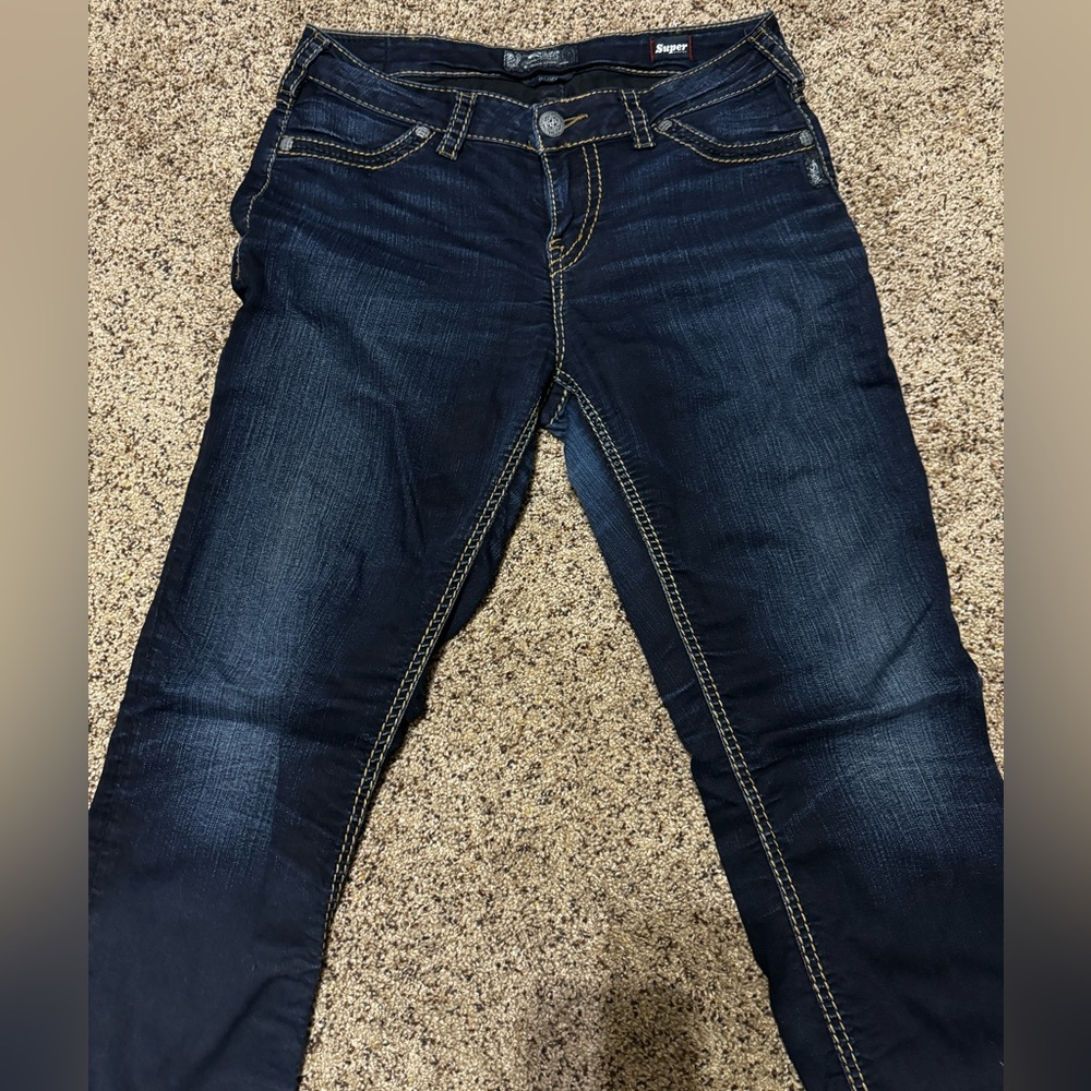 Suki High Super Stretch Skinny Jeans Silver Brand